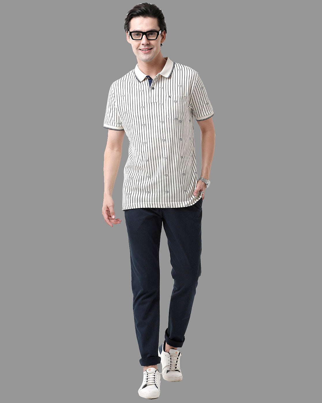 Classic Polo Men's Cotton Half Sleeve Printed Slim Fit Polo Neck Beige Color T-Shirt | HS-BELLO - 02 B