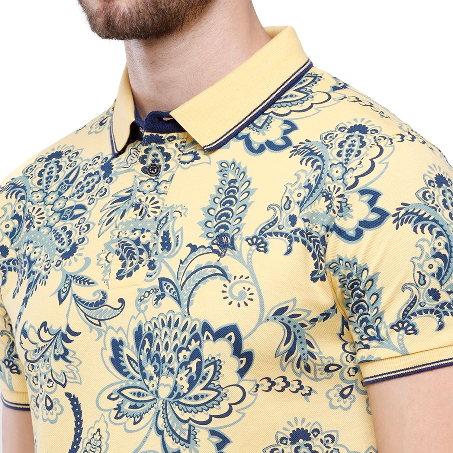 Swiss Club Mens Printed Slim Fit Half Sleeve Polo Neck T-Shirt (STAG - 208 A SF P) T-shirt Swiss Club 