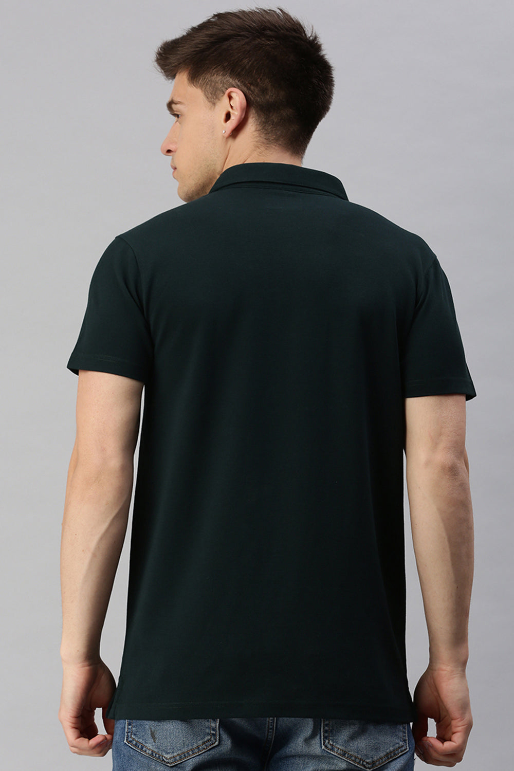 Classic Polo Men's Cotton Half Sleeve Printed Slim Fit Polo Neck Black Color T-Shirt | Unico - 98 B