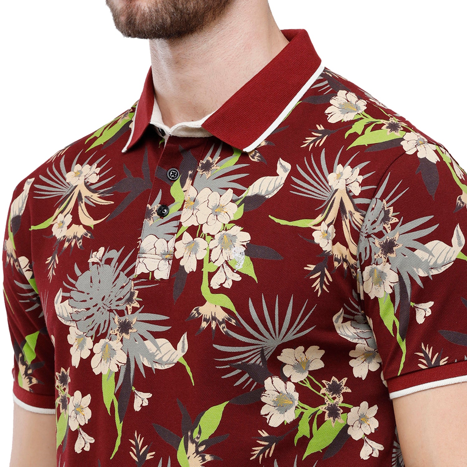 Swiss Club Mens Printed Slim Fit Half Sleeve Polo Neck T-Shirt (STAG - 207 B SF P) T-shirt Swiss Club 