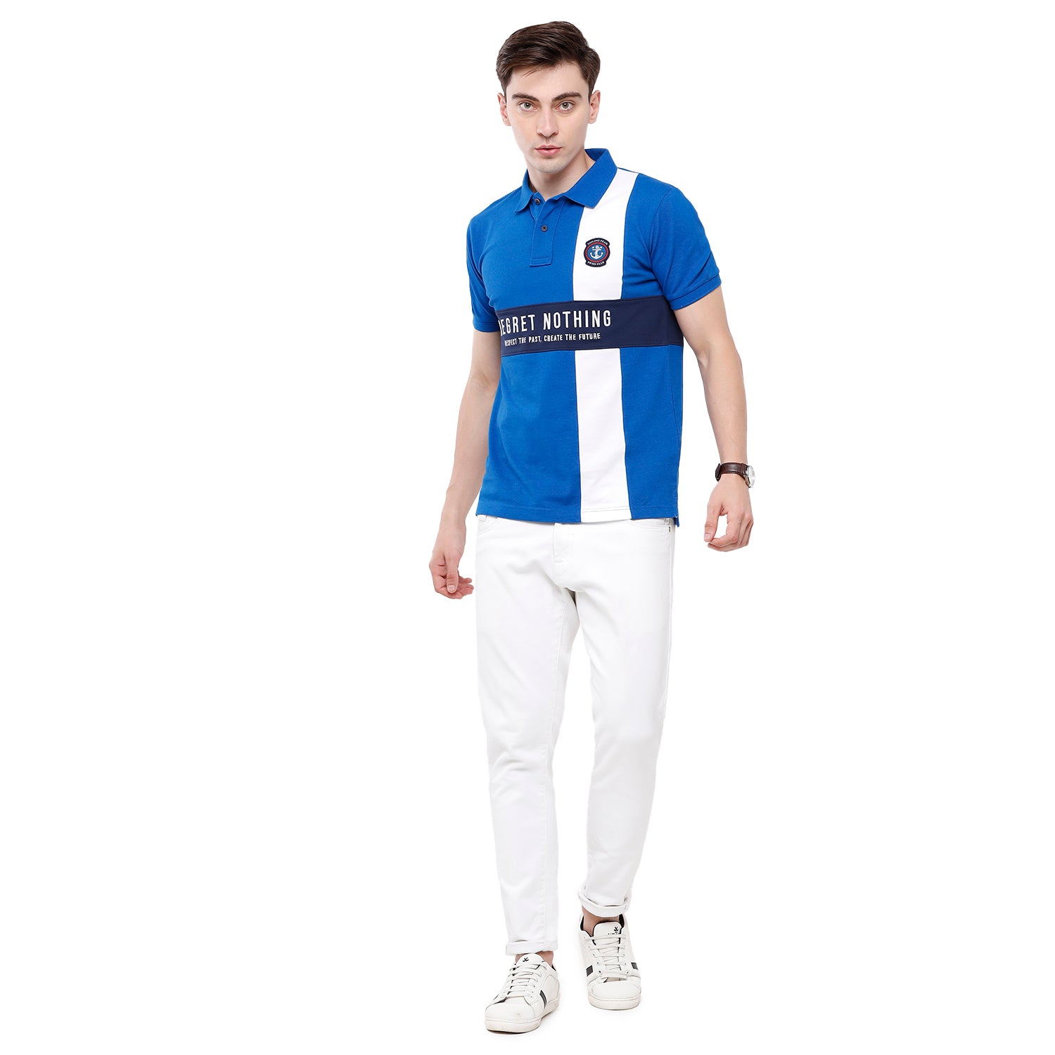 Swiss Club Mens Color Block Half Sleeve Slim Fit T-Shirt (STAG - 201 B SF P) T-shirt Swiss Club 