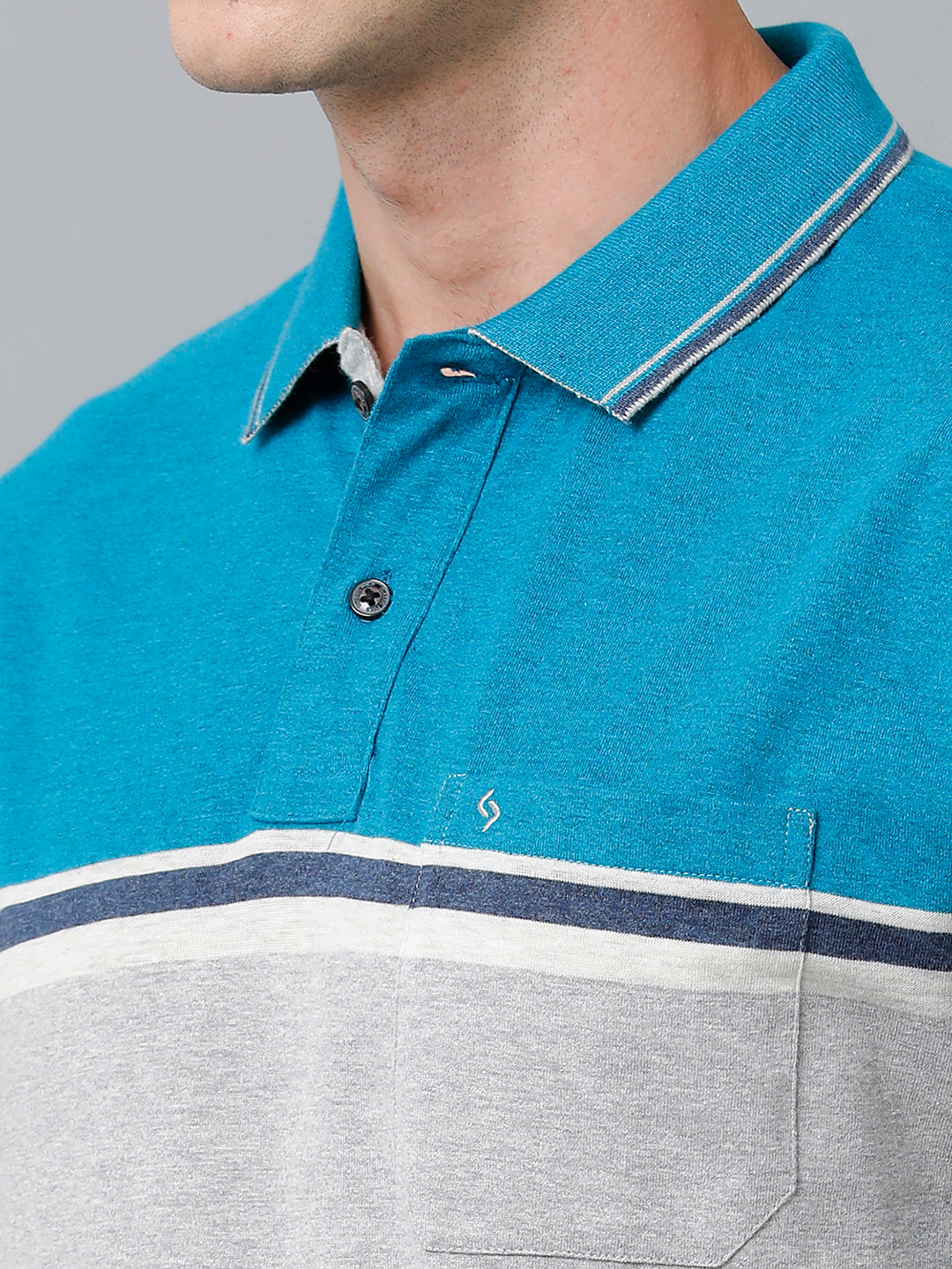 Classic Polo Men's Cotton Blend Half Sleeve Striped Authentic Fit Polo Neck Multicolor Color T-Shirt | Mel - 226 A