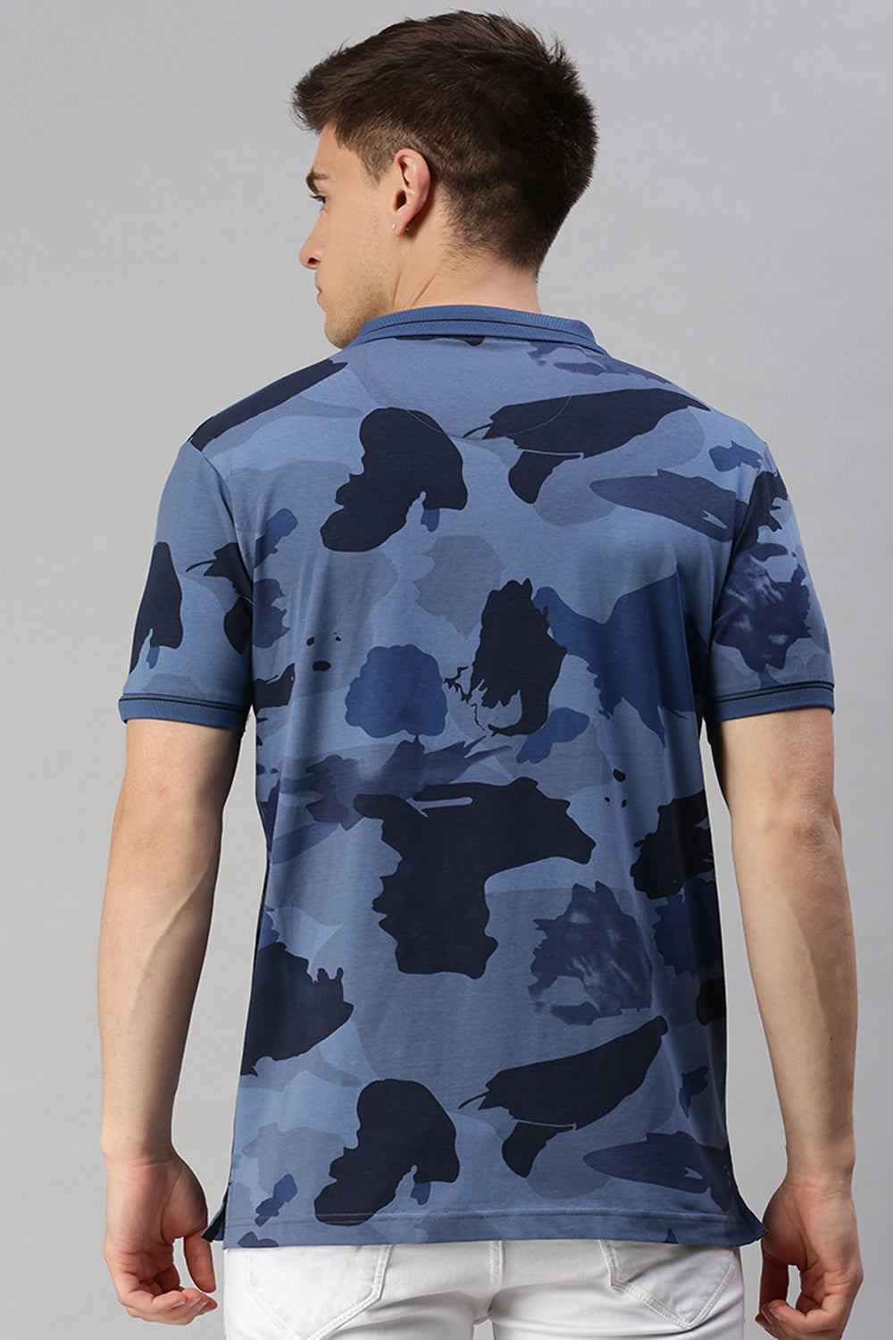 CP BRO Men's Cotton Half Sleeve Printed Slim Fit Polo Neck Multicolor T-Shirt | Brp - 371 B