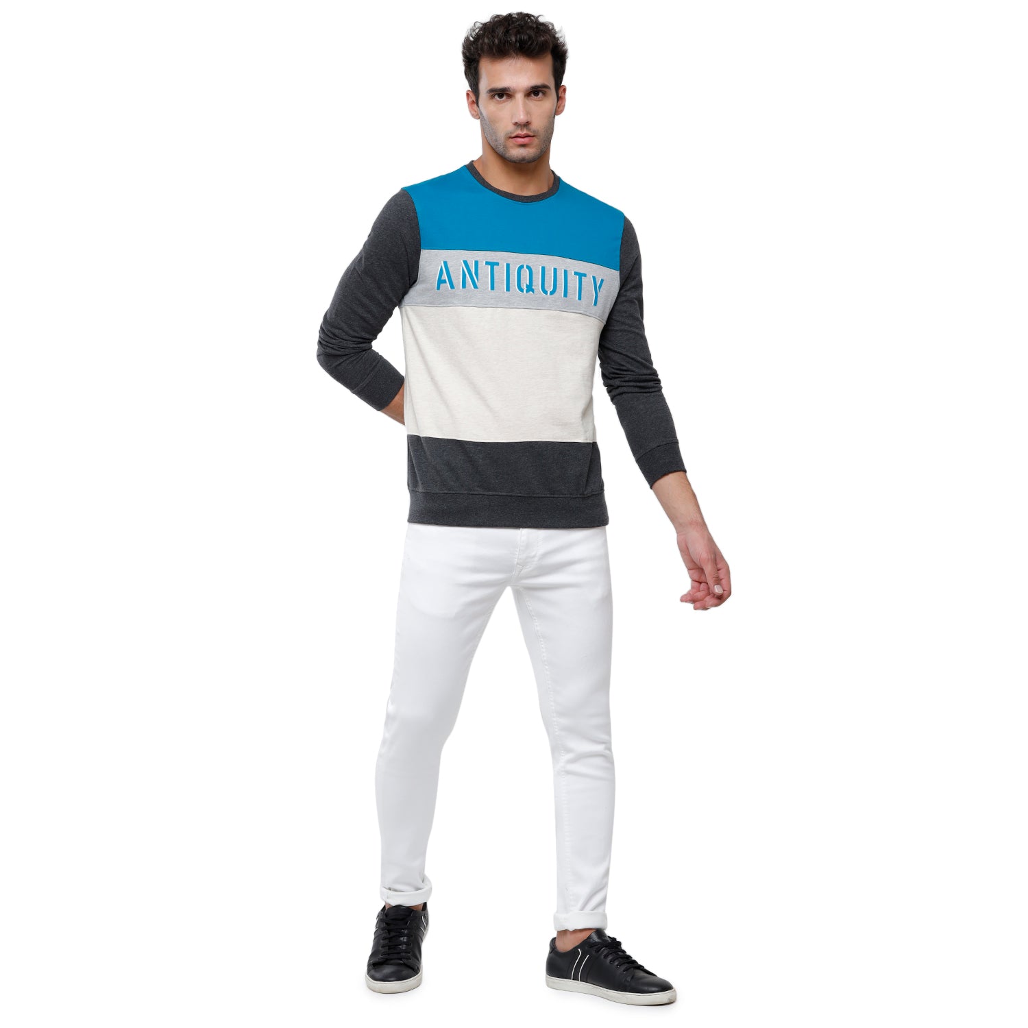 Classic Polo Men's Color Block Full Sleeve Multi Round neck Sweat Shirt - CPSS-315B Sweat Shirts Classic Polo 