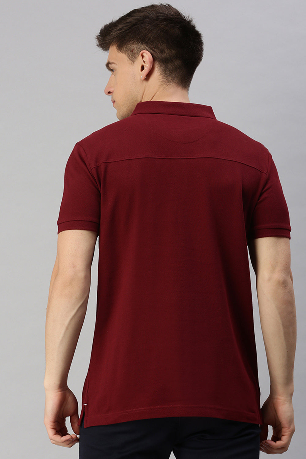 Classic Polo Men's Cotton Half Sleeve Solid Slim Fit Polo Neck Maroon Color T-Shirt | Prm - 768 B