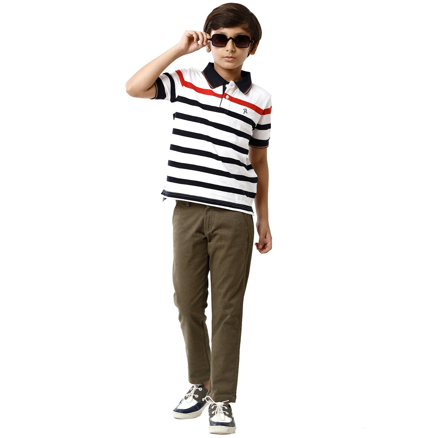 Classic Polo Bro Boys Cotton Solid Slim Fit Dark Green Color Trouser - BBTR S2 01 B Pants Classic Polo 