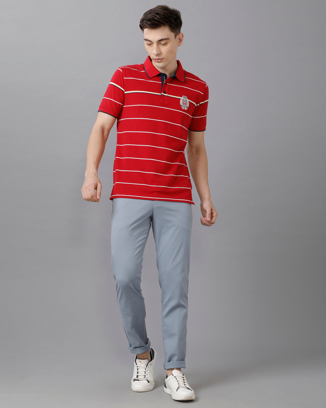 CP BRO Men's Cotton Solid Slim Fit Blue Color Trousers | Tbn2 19 C