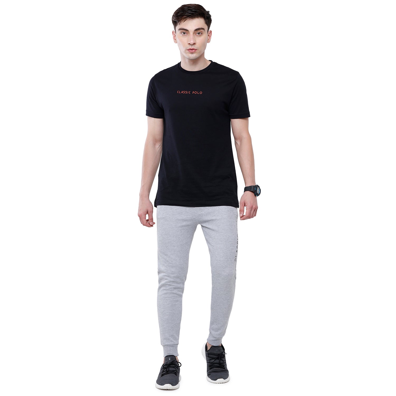 Classic Polo Men's White Solid Mélange Slim Fit Trendy Jogger Pant - Gioz-02 C Track Pants Classic Polo 