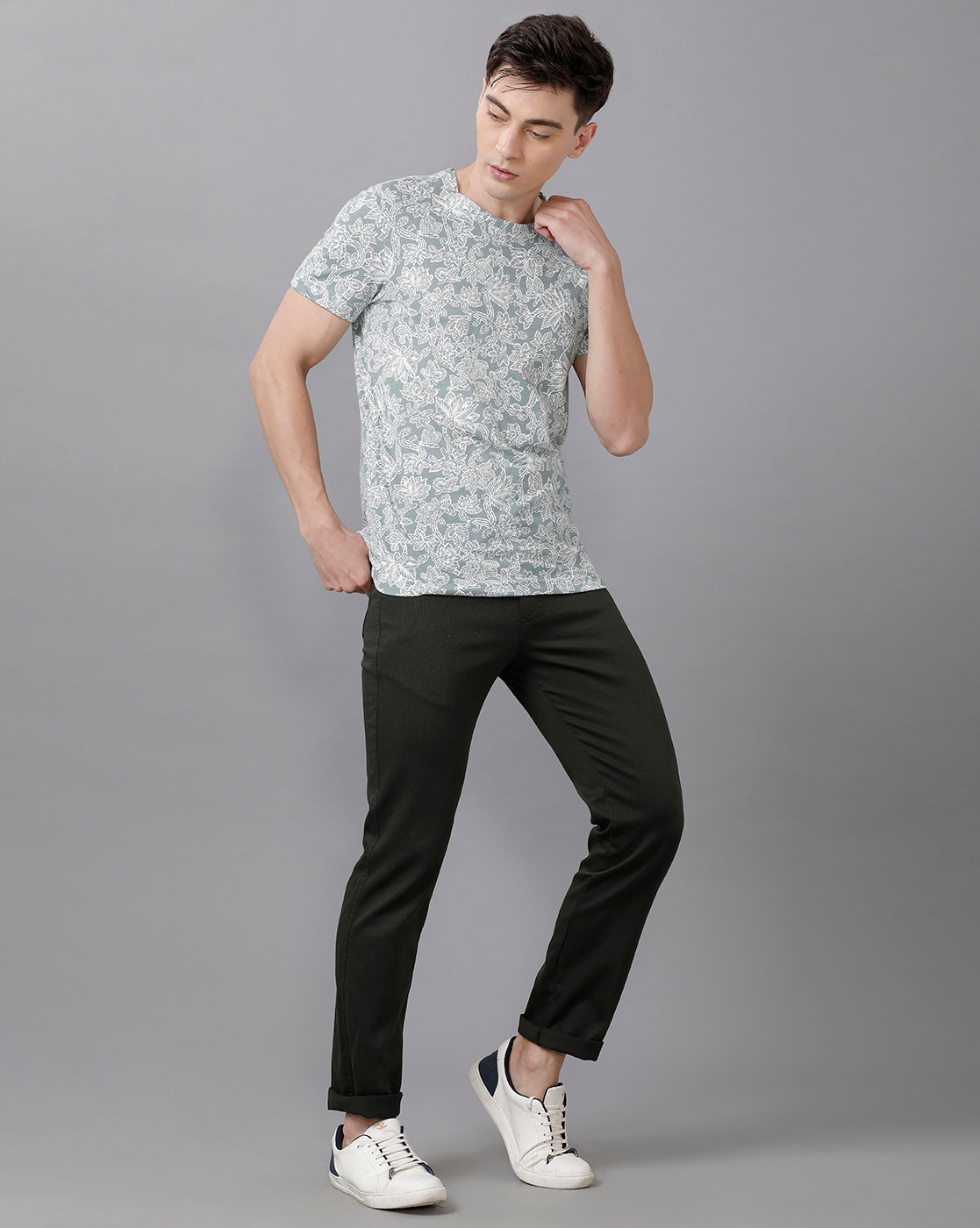 CP BRO Men's Cotton Printed Half Sleeve Slim Fit Round Neck Multicolor T-Shirt | Brcn 508