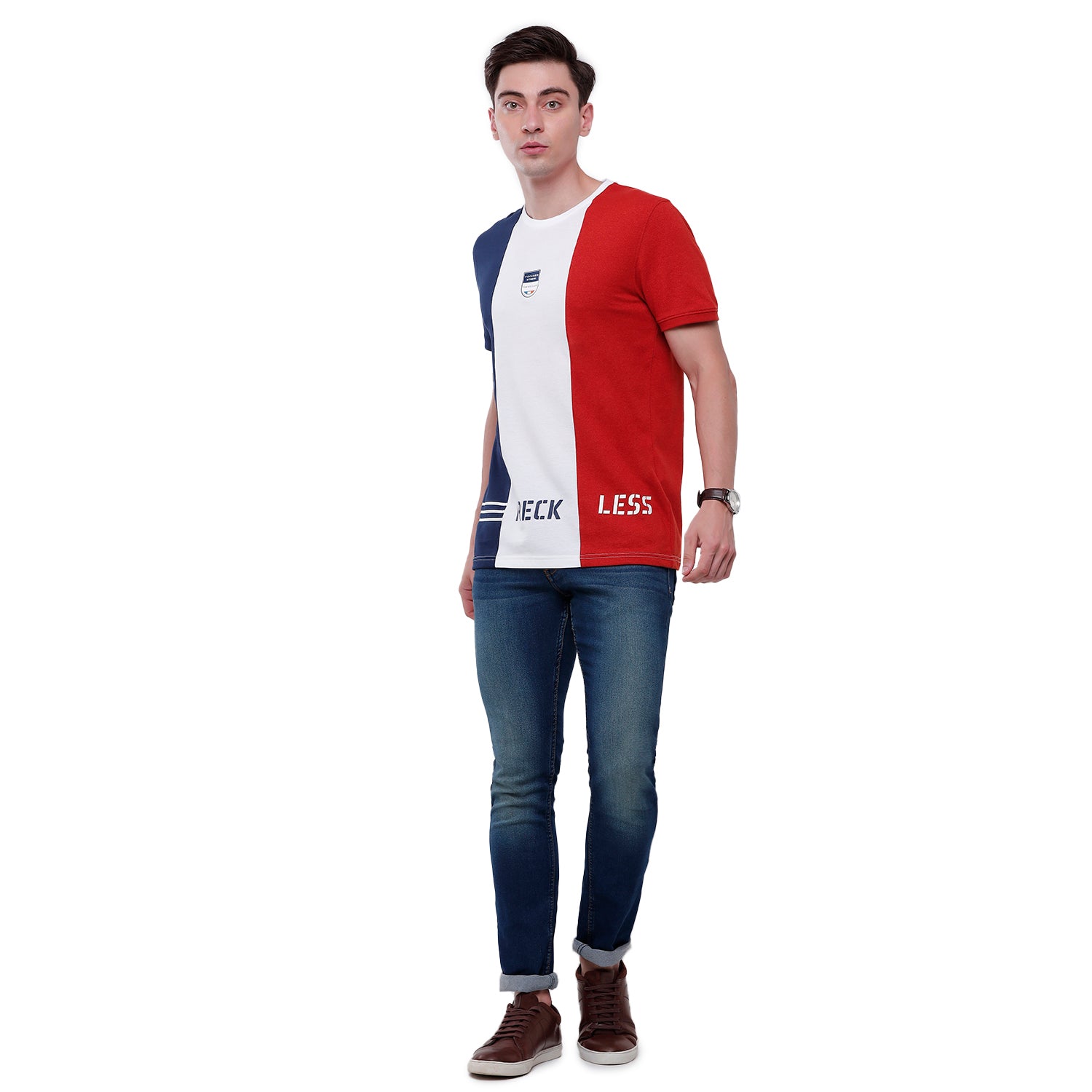 Swiss Club Mens Color Block Half Sleeve Slim Fit T-Shirt (CUB - 44 A SF C) T-shirt Swiss Club 