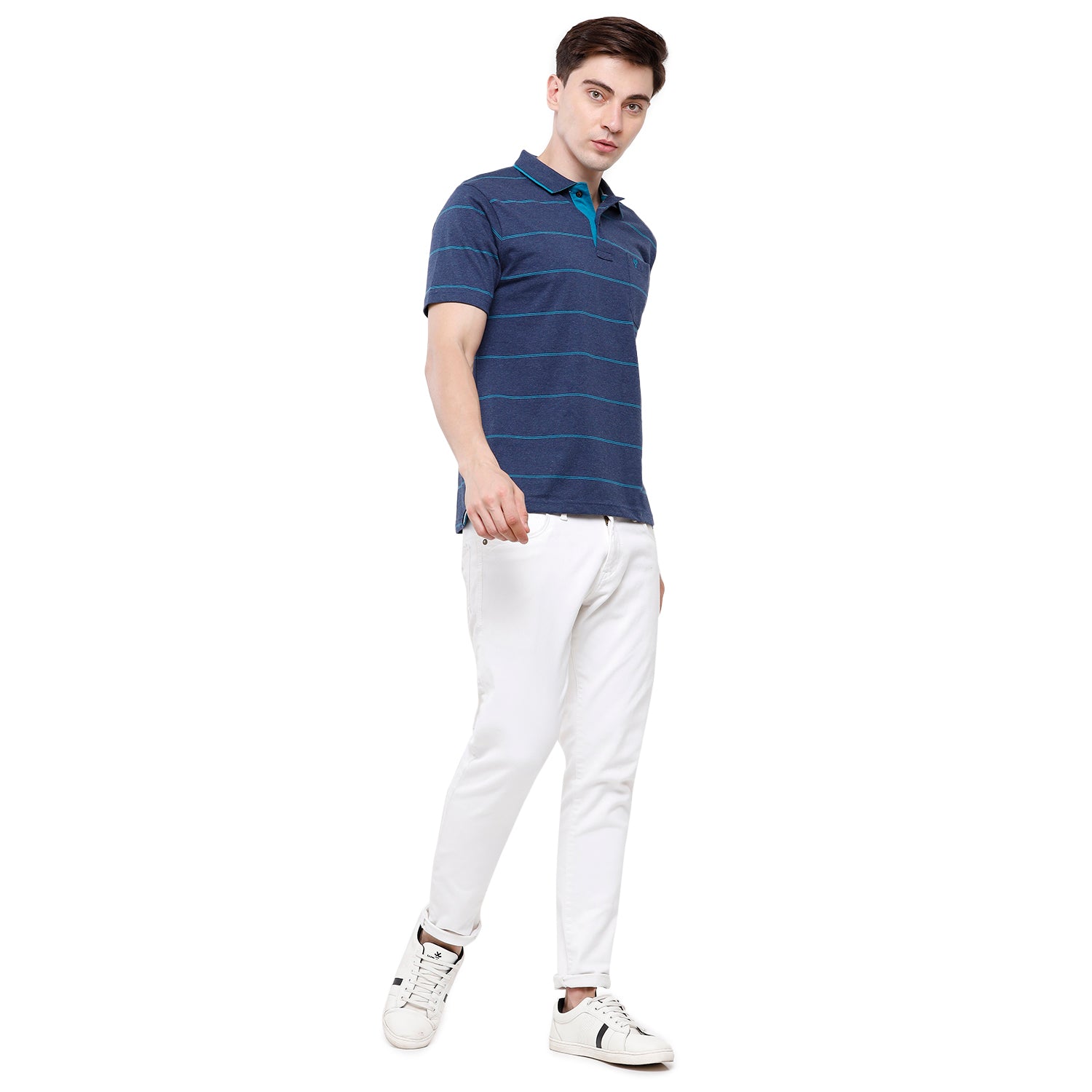 Classic Polo Mens Stripes Half Sleeve Authentic Fit T-Shirt (MEL - 202 A AF P) T-shirt Classic Polo 