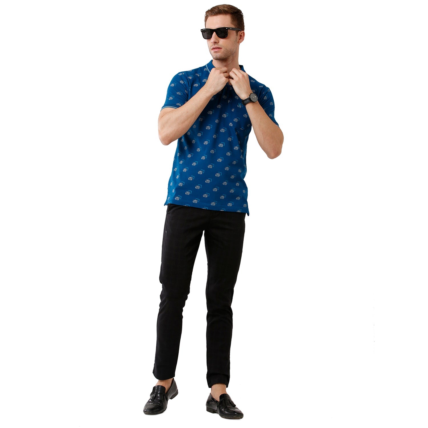 Swiss Club Mens Slim Fit Black Color Trousers -SC-38 B Blk Pants Swiss Club 
