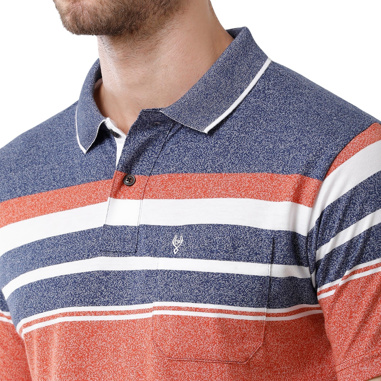 Mens Multi Color Half Sleeve Polo Neck Striped T Shirt - MEL - 203 B AF P T-shirt Classic Polo 