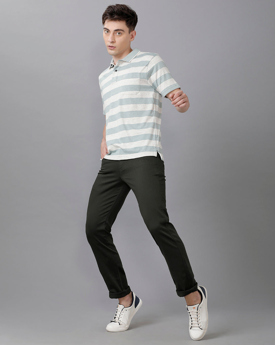 Classic Polo Mens Cotton Blend Striped Half Sleeve Authentic Fit Polo Neck Multicolor T-Shirt | Mel 214 B