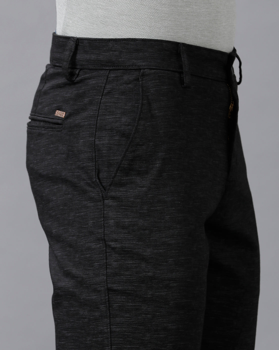 CP BRO Men's Cotton Solid Regular Fit Black Color Trousers | Tbn2 18 A