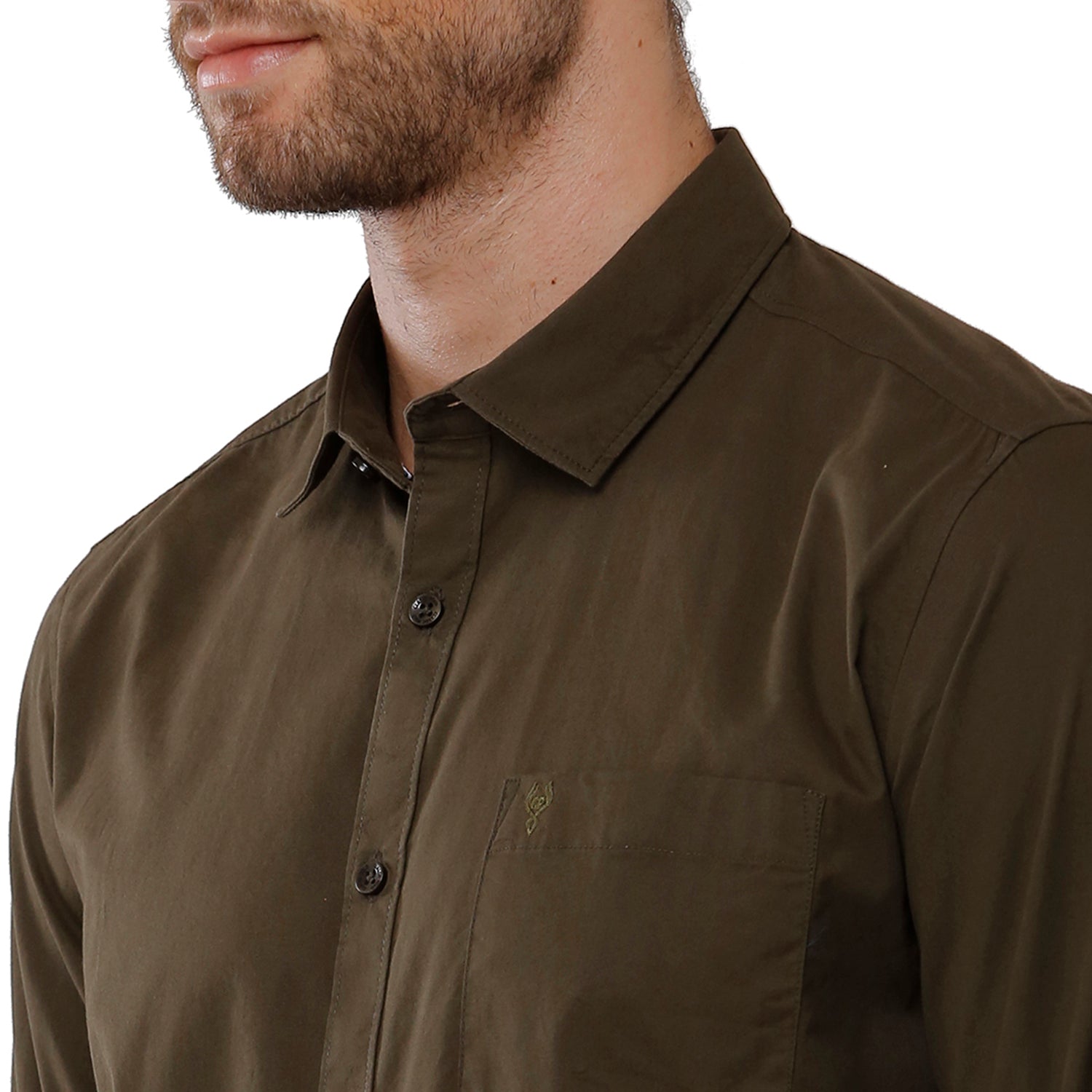 Classic Polo Mens 100% Cotton Full Sleeve Solid Slim Fit Green Color Woven Shirt -SN1 115 F Shirts Classic Polo 