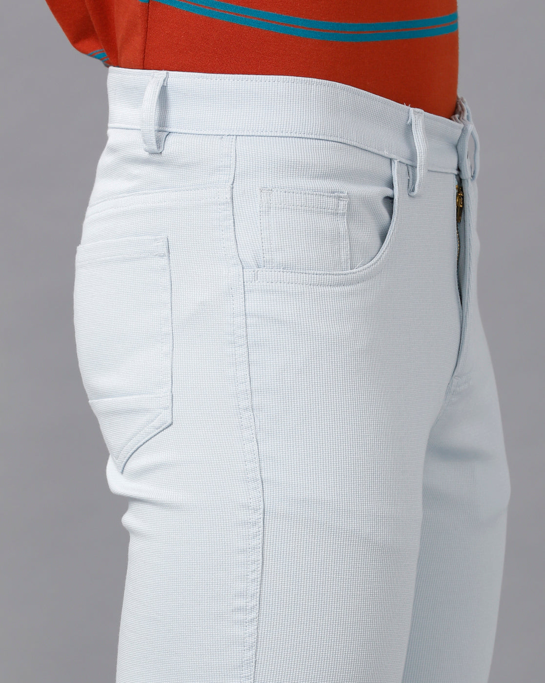CP BRO Men's Cotton Solid Slim Fit Blue Color Trousers | Tbn2 14 A