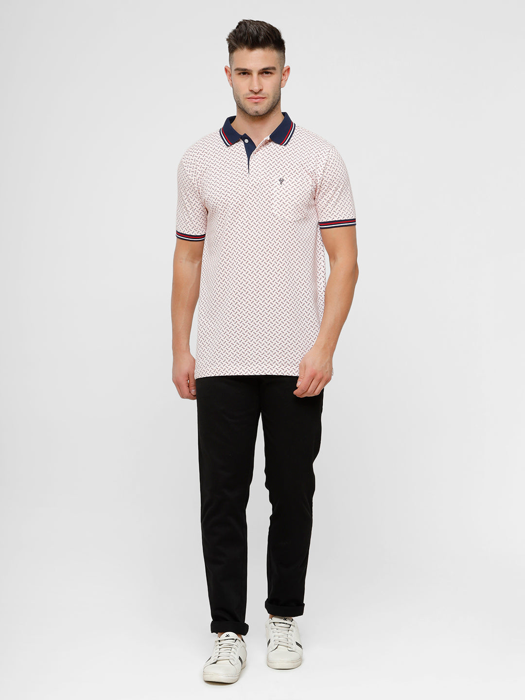 Classic Polo Mens Solid Slim Fit Black Trousers - Eros Black