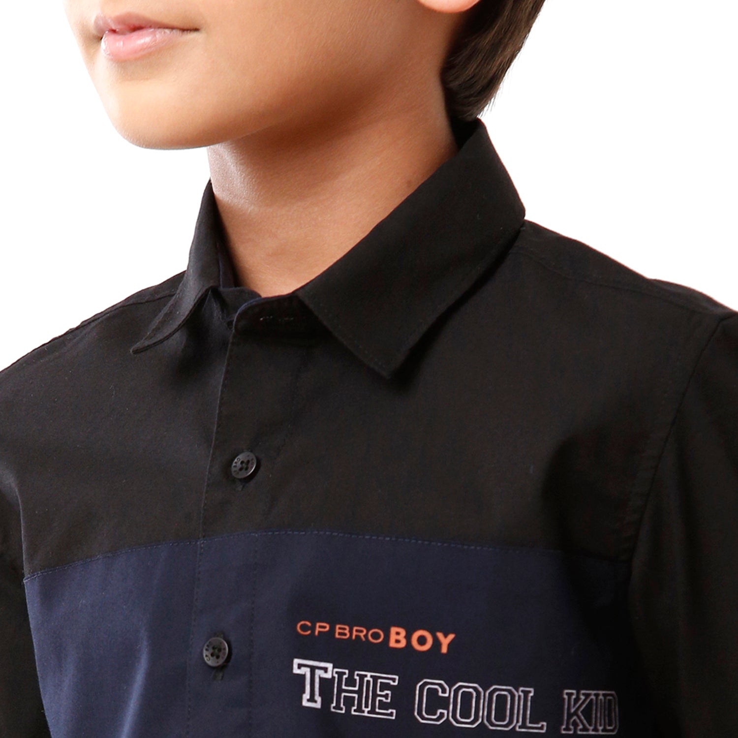 Classic Polo Bro Boys Color Block Full Sleeve Slim Fit Black Color Shirt - BBSH S2 39 K Shirts Classic Polo 