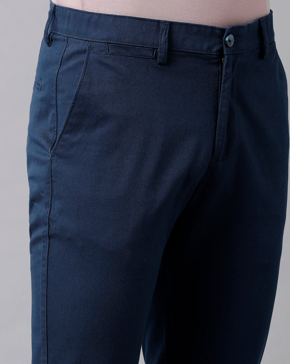 Classic Polo Men's Cotton Solid Slim Fit Navy Color Trousers | Tn2-02 B