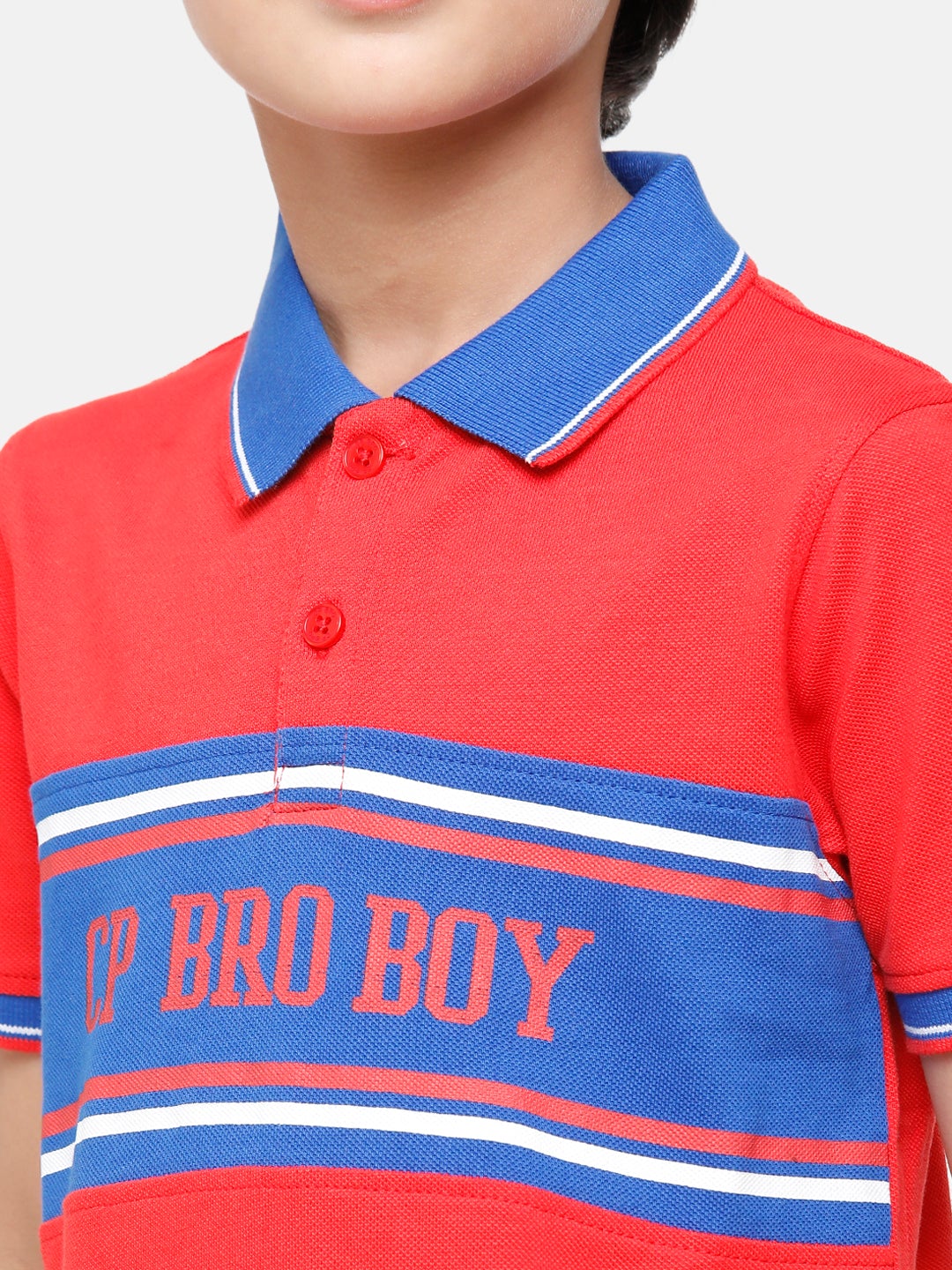 CP Boys Slim Fit Red & Blue Polo Neck T-Shirt T-shirt Classic Polo 