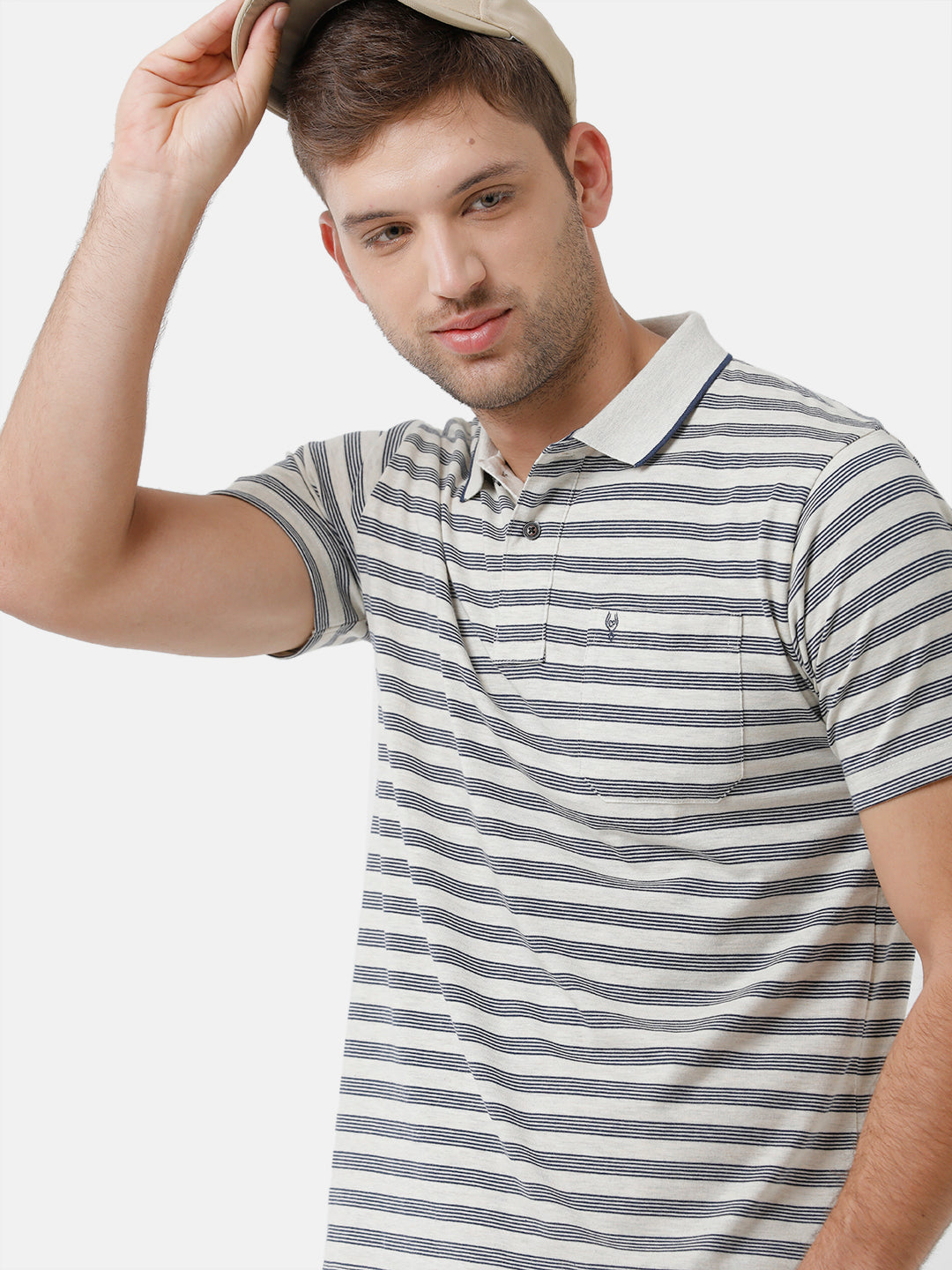 Classic Polo Mens Cotton Striped Half Sleeve Authentic Fit Polo Neck Multicolor T-Shirt | F.Flash 06