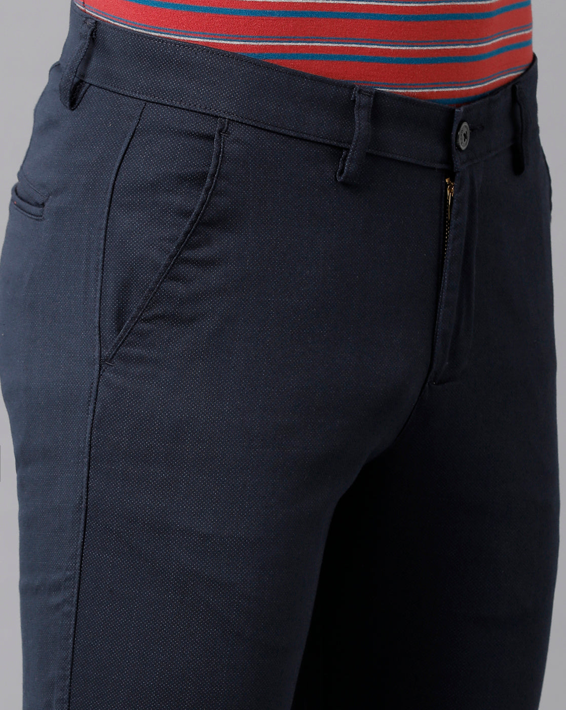CP BRO Men's Cotton Solid Slim Fit Blue Color Trousers | Tbn2-20 B