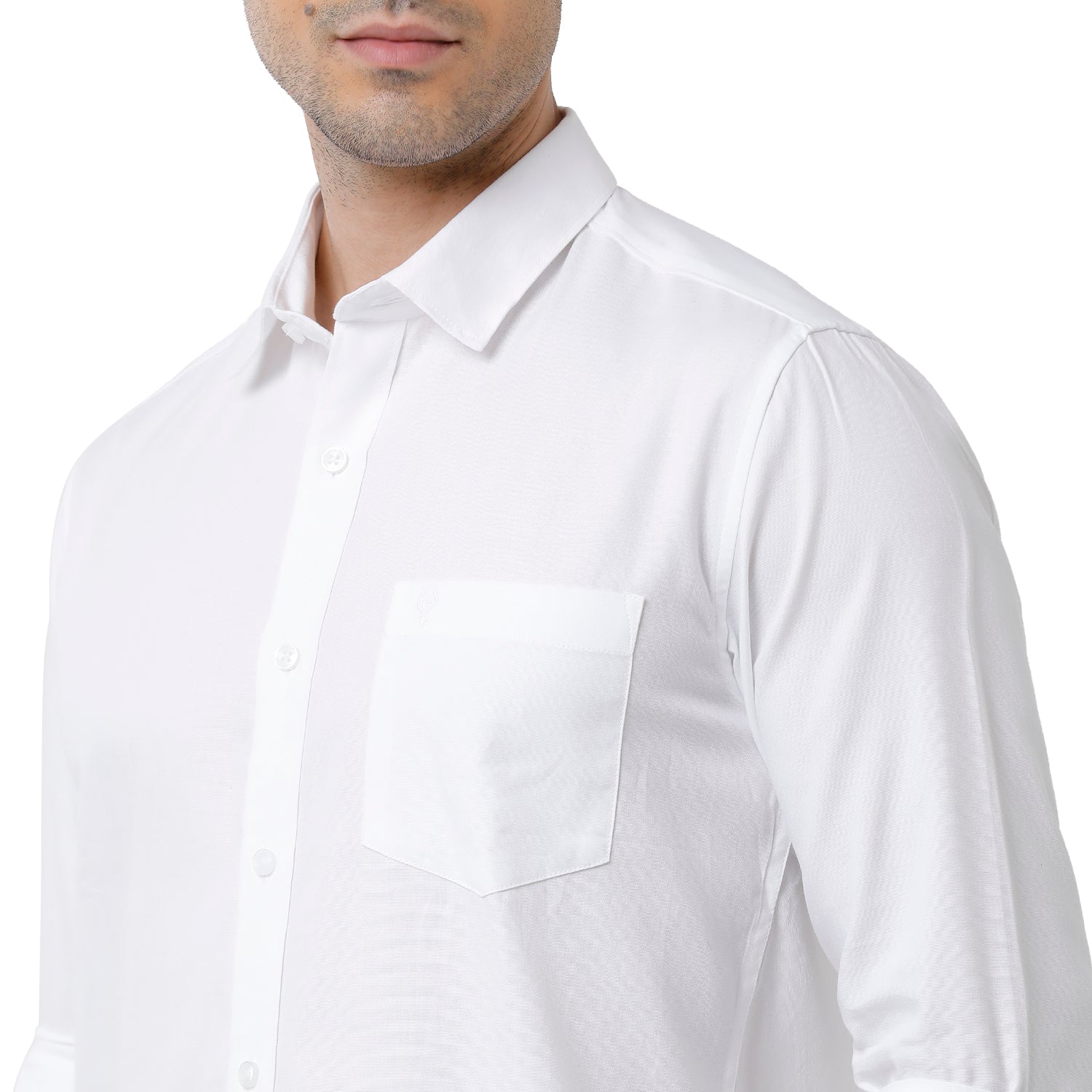 Classic Polo Mens 100% Cotton Solid Slim Fit Full Sleeve White Color Shirt - White-02 Shirts Classic Polo 