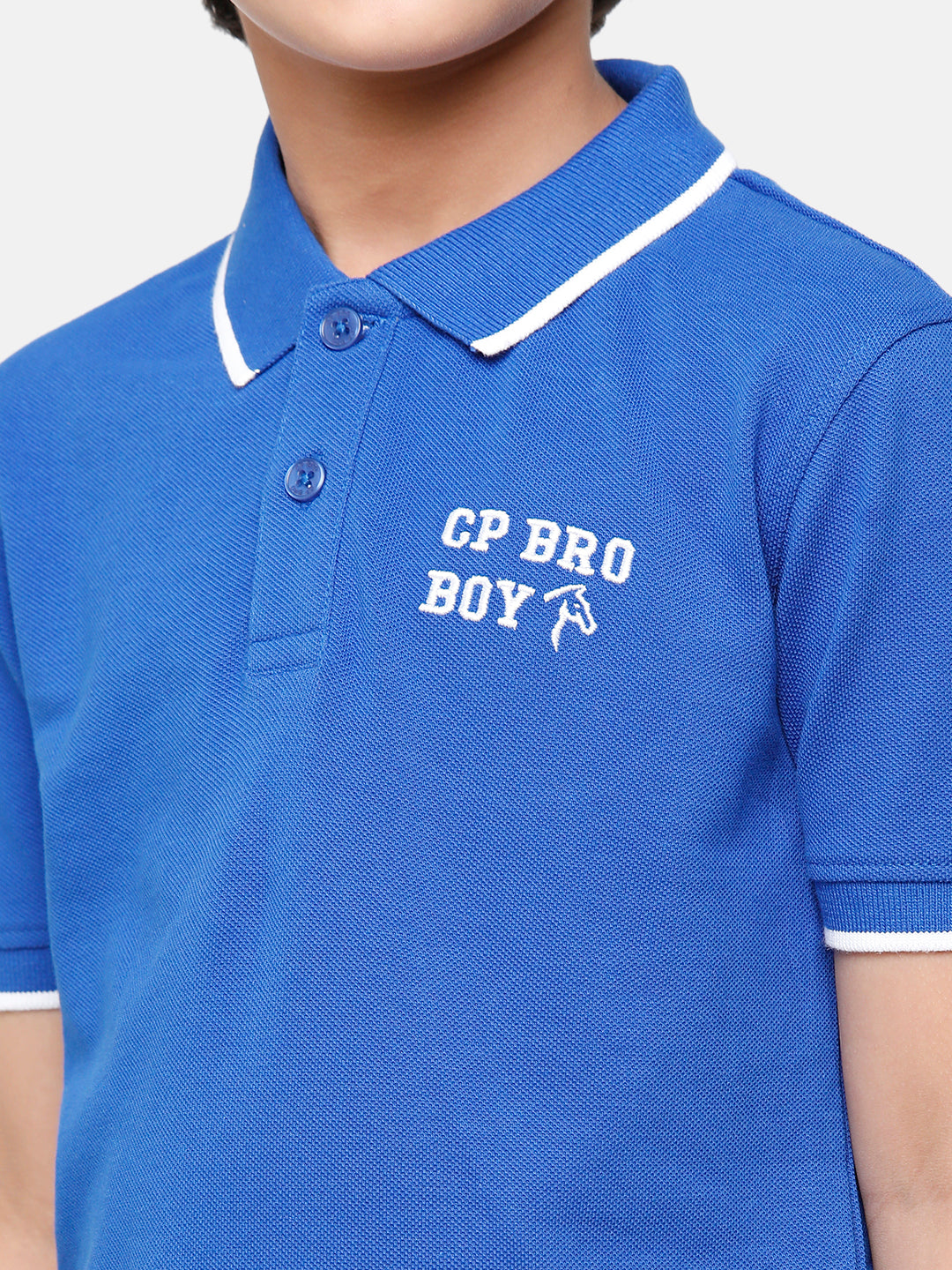 CP Boys Blue Solid Slim Fit Polo Neck T-Shirt T-shirt Classic Polo 