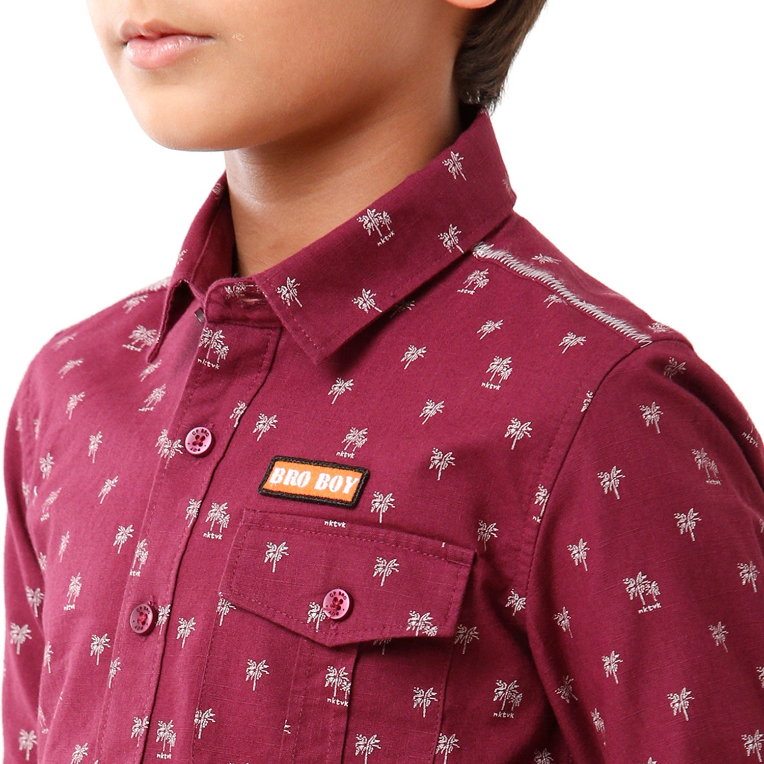 Classic Polo Bro Boys Printed Full Sleeve Slim Fit Fuchsia Color Shirt - BBSH S2 37 B Shirts Classic Polo 