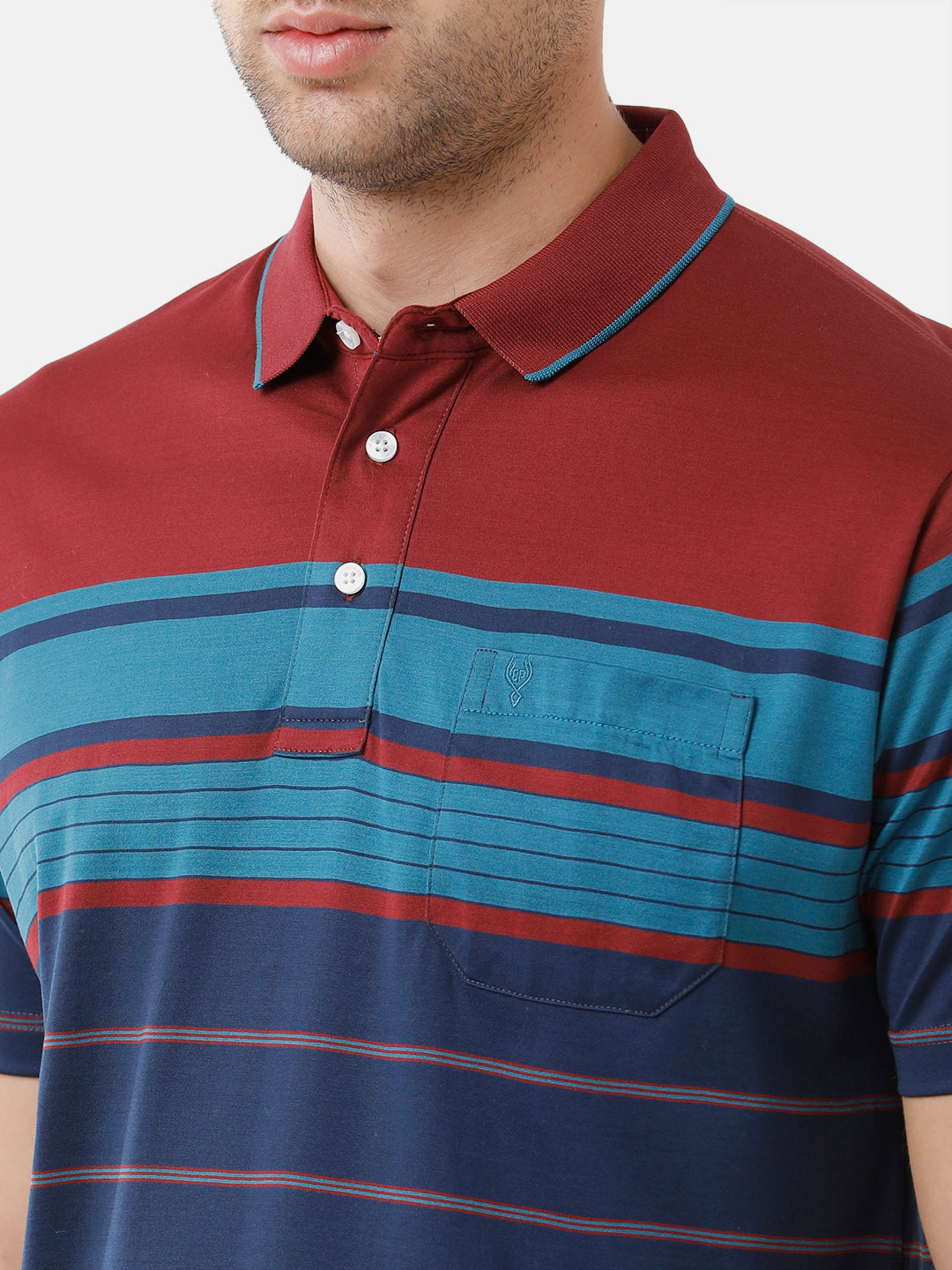 Classic Polo Mens Cotton Striped Half Sleeve Authentic Fit Polo Neck Multicolor T-Shirt | Ultimo 280 A