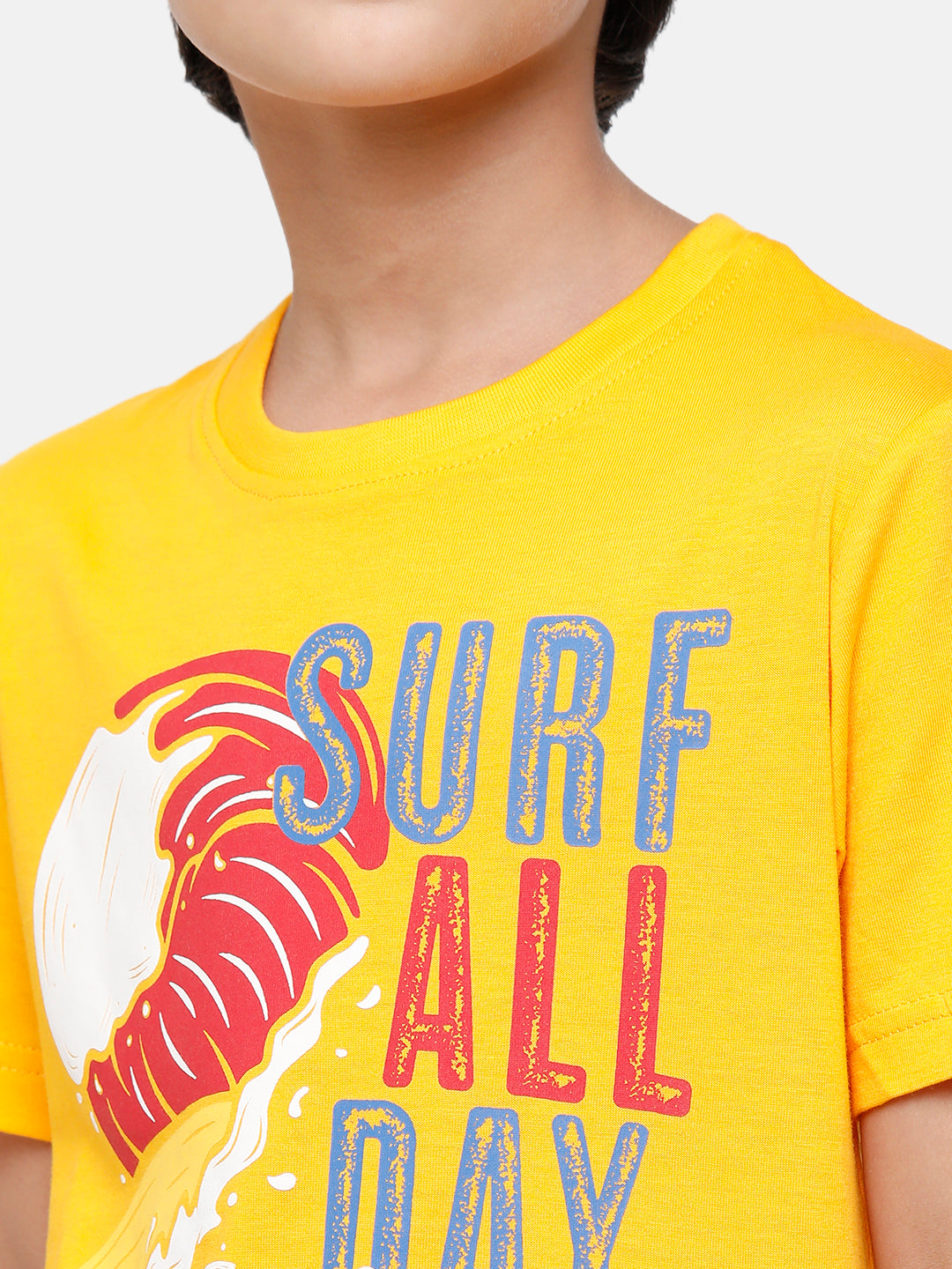 CP Boys Yellow Slim Fit Round Neck T-Shirt T-shirt Classic Polo 