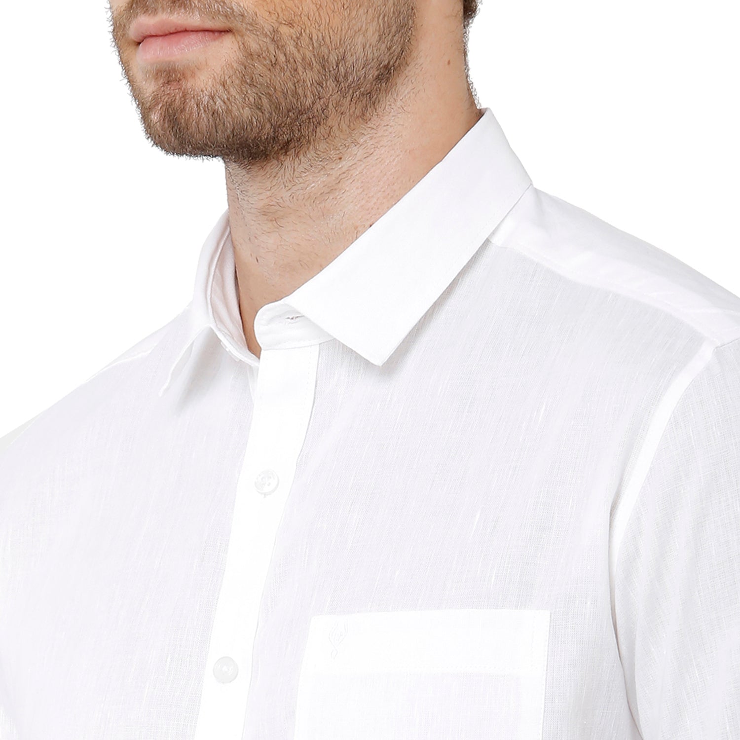 Classic Polo Mens White Linen Cotton Woven Shirt - Porsh White Shirts Classic Polo 