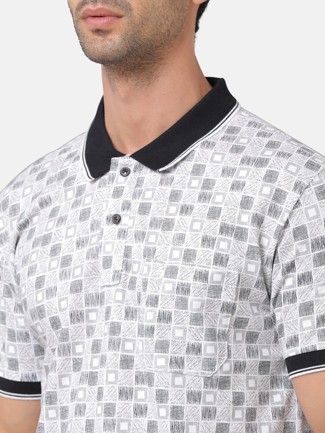 Classic Polo Mens Cotton Printed Slim Fit Half Sleeve Polo Neck Multicolor T-Shirt | Beau 173b
