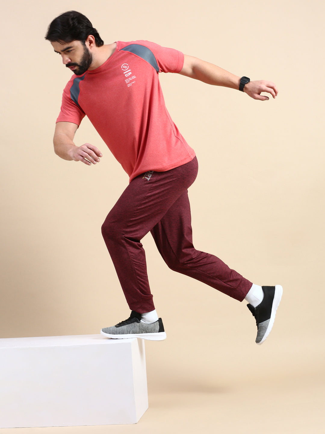 Classic Polo Men's Bottom Polyester Maroon Slim Fit Active Wear Track Pants | VITA-TP-SYRAH