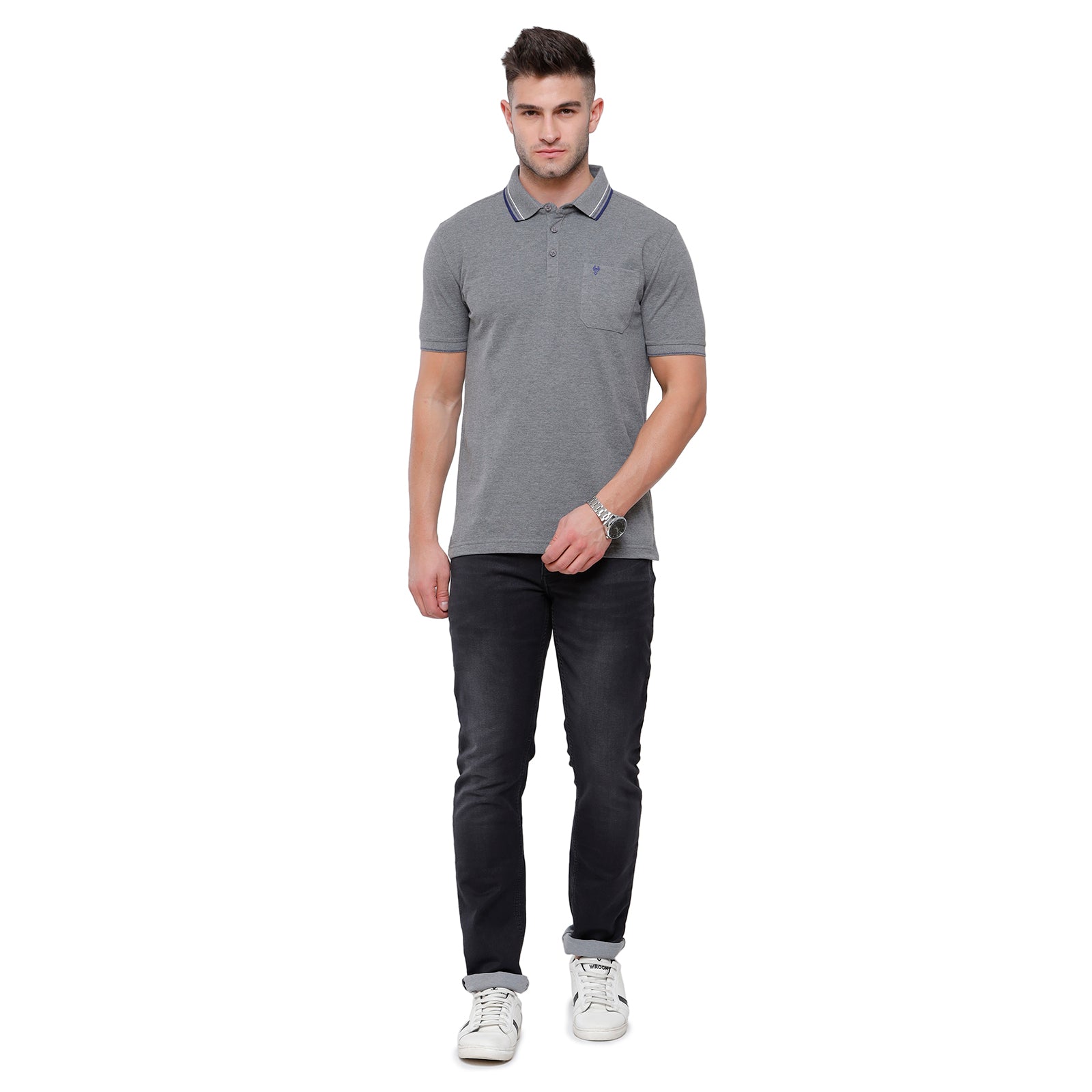 Classic Polo Mens Solid Slim Fit 98% Cotton 2% Lycra Light Grey Fashion Denim ( CPDM2-09A-ELG-SL-LY_30INCH ) Jeans Classic Polo 