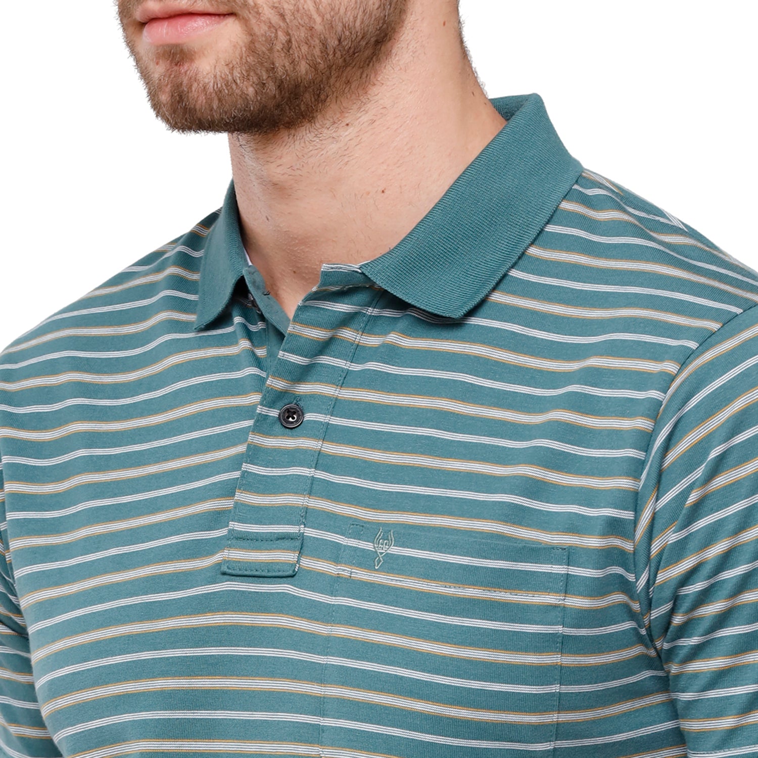Classic Polo Mens Stripped Half Sleeve Authentic Fit Polo Neck T-Shirt (FEEDERS - 197 B AF P) T-shirt Classic Polo 