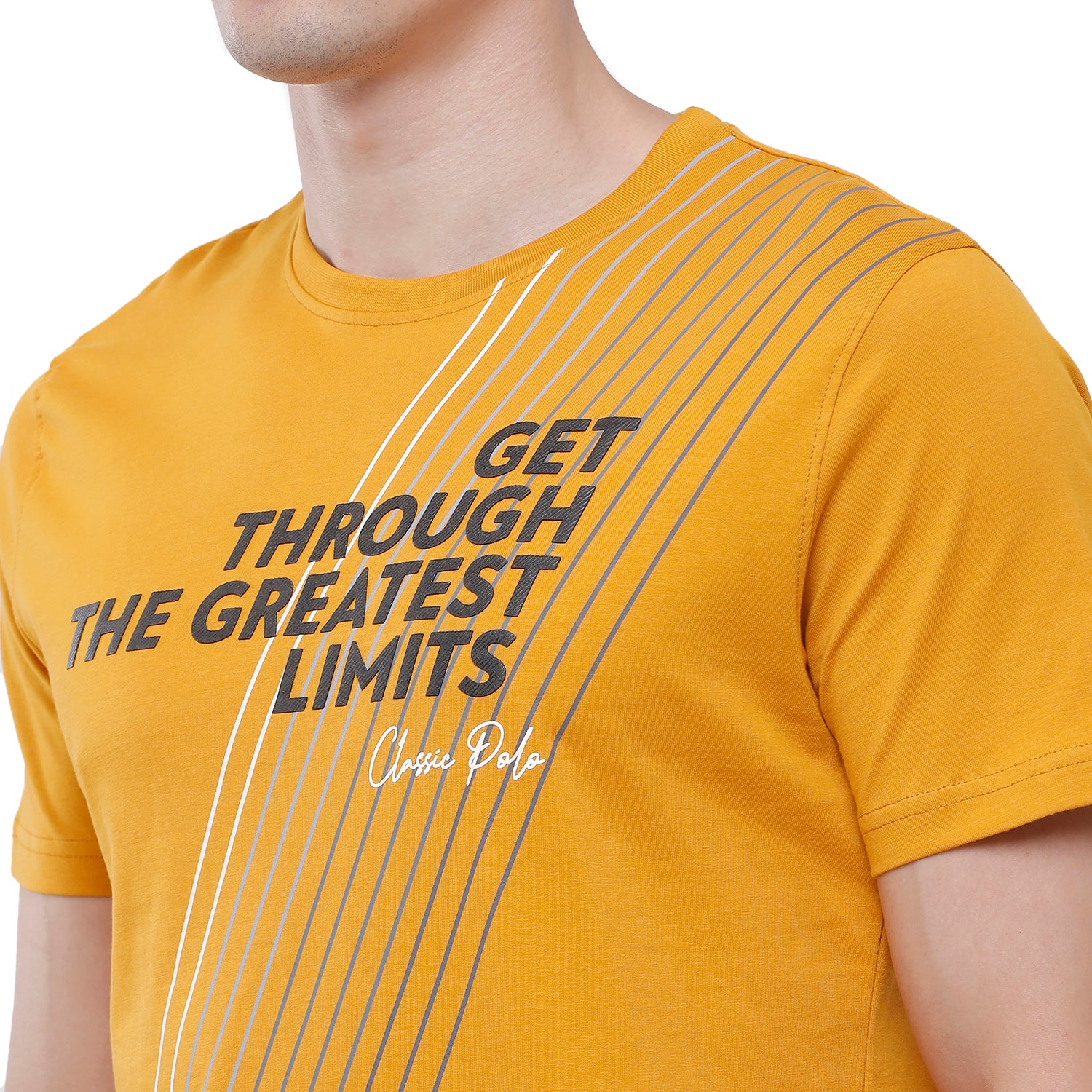 Classic Polo Mens Printed Half Sleeve Slim Fit T-Shirt (BALENO - 403 B SF C) T-shirt Classic Polo 