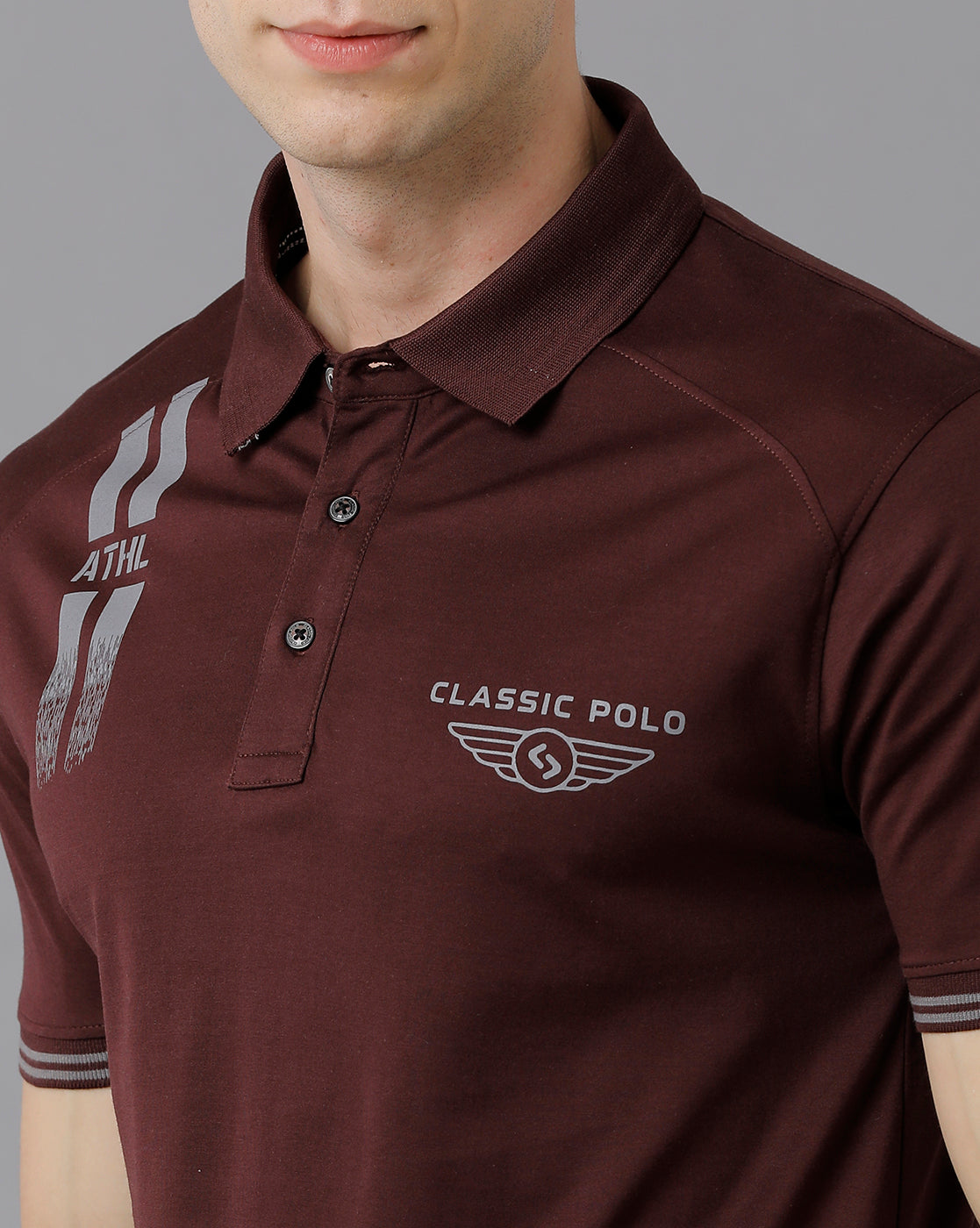 Classic Polo Men's Cotton Printed Slim Fit Brown T-Shirt | Prm - 738 A