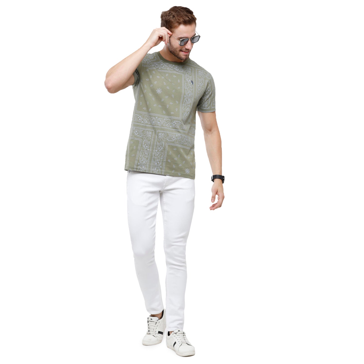 Swiss Club Mens Grey Printed Slim Fit Half Sleeve Round Neck T-Shirt (CUB - 53 A SF C) T-shirt Swiss Club 