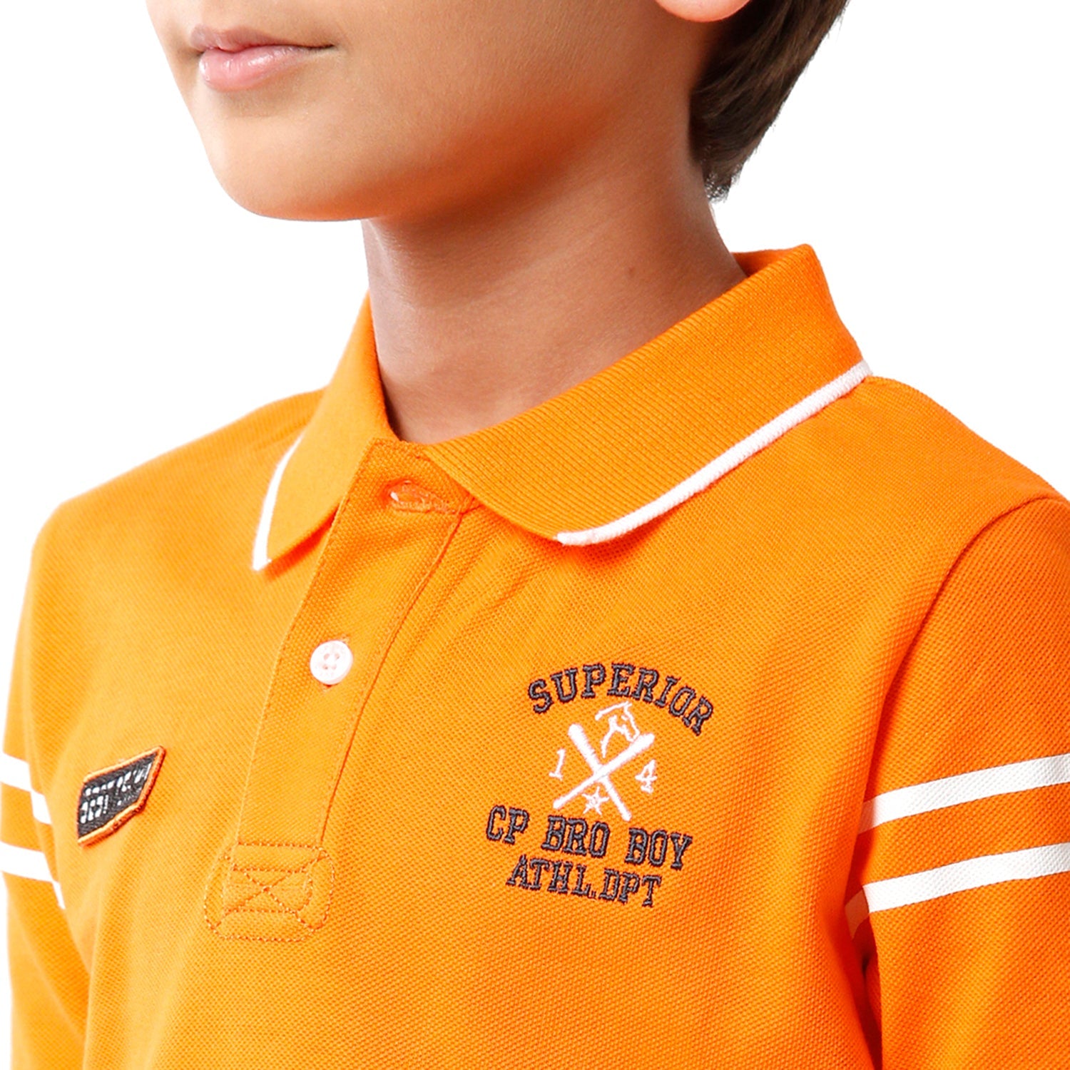 Classic Polo Bro Boys Solid Half Sleeve Slim Fit Polo Neck Orange Color T-Shirt - BBP 03 T-shirt Classic Polo 