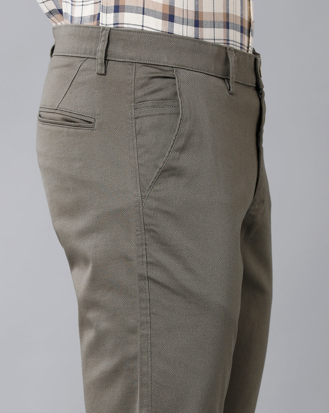 Classic Polo Men's 100% Cotton Moderate Fit Solid Pista Color Trouser | TO1-36 D-PIS