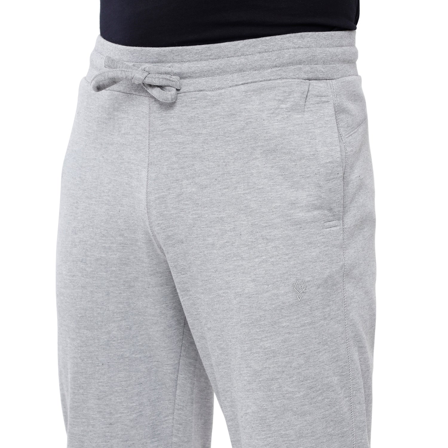 Classic Polo Men's Grey Solid Melange Slim Fit Trendy Ultra Smart Track Pant - Inox - Grey Mel Track Pants Classic Polo 