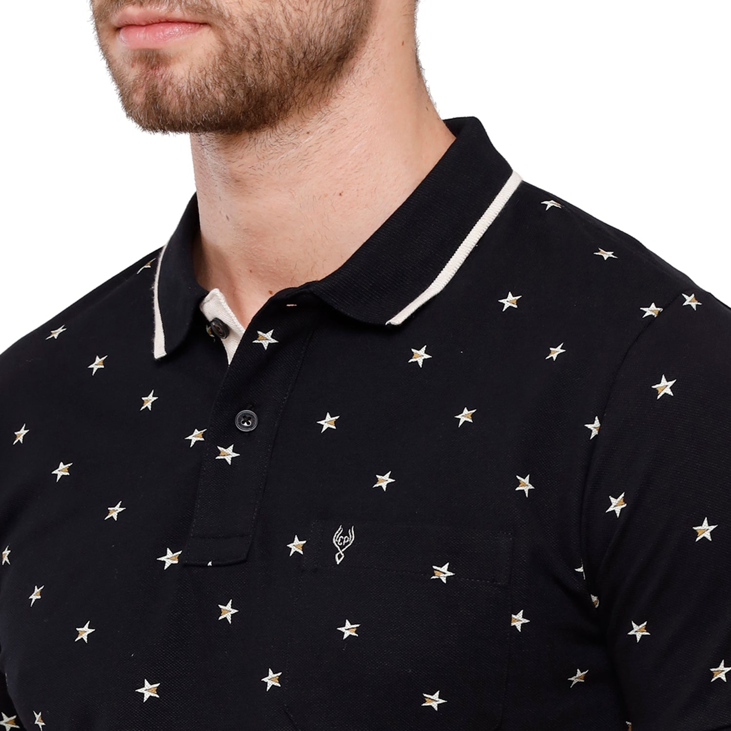 Classic Polo Mens Printed Half Sleeve Slim Fit Polo Neck T-Shirt (BEAU - 161 B SF P) T-shirt Classic Polo 