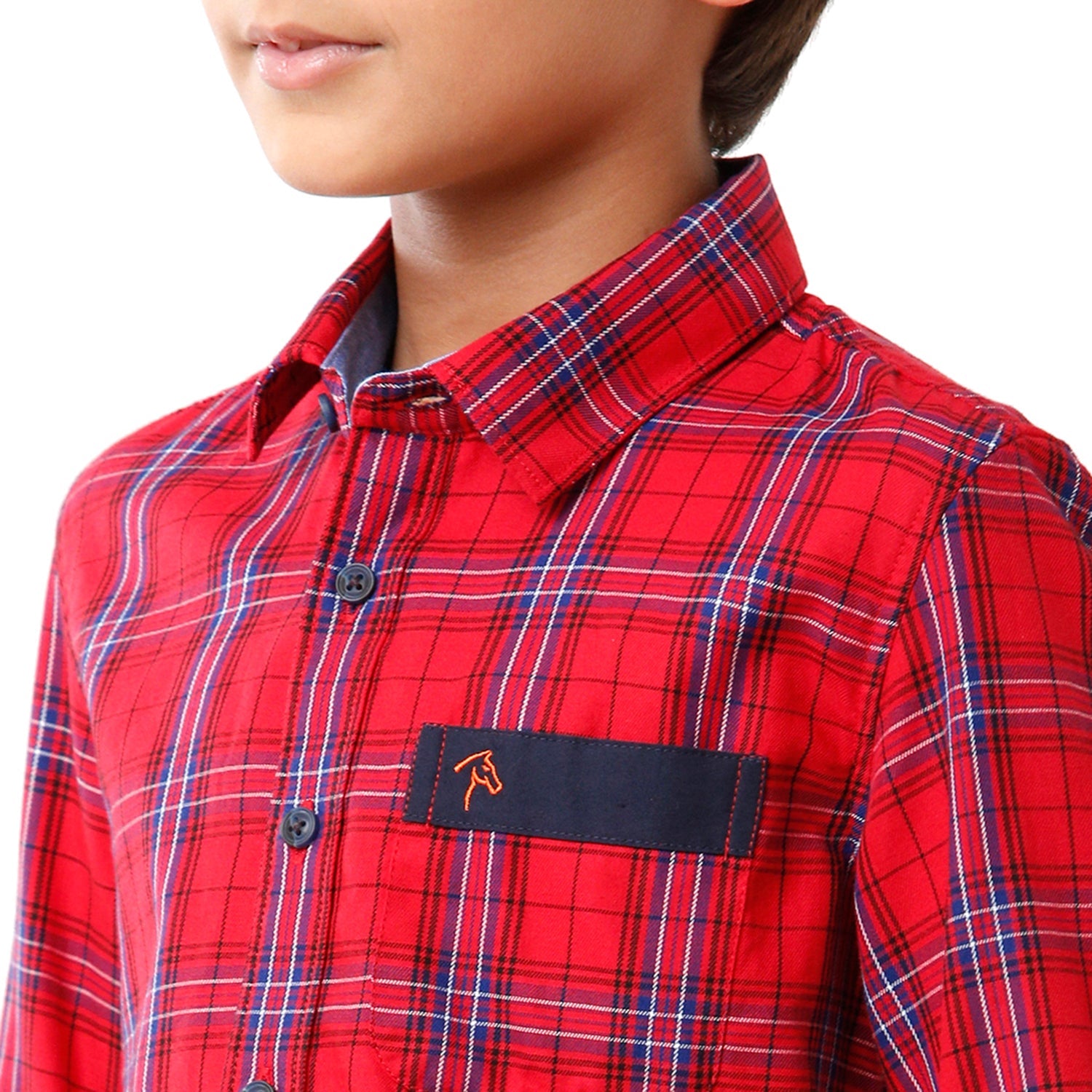 Classic Polo Bro Boys Checked Full Sleeve Slim Fit Red Color Shirt - BBSH S2 28 A Shirts Classic Polo 