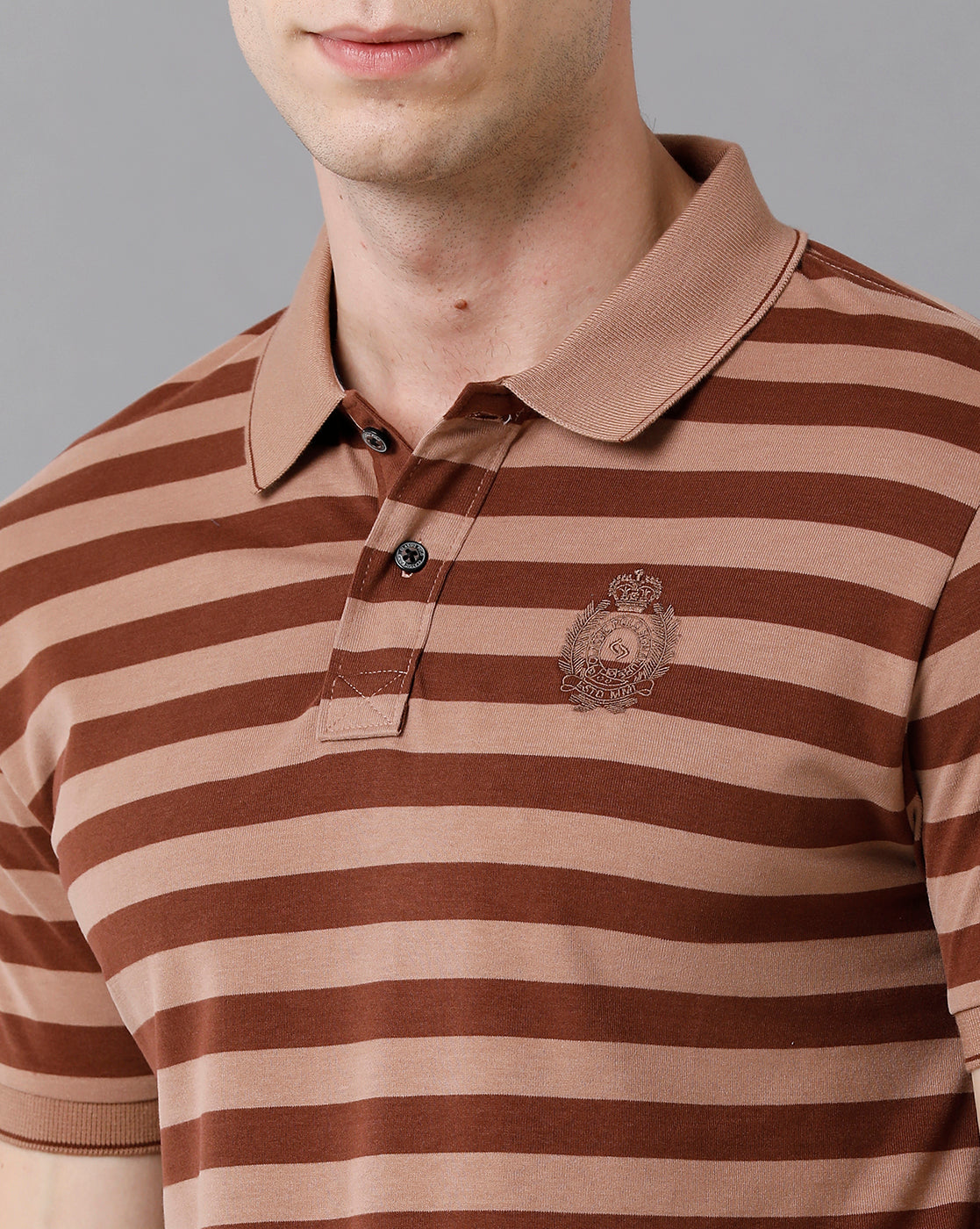 Classic Polo Men's Cotton Striped Slim Fit Multicolor T-Shirt | Cpeg - 283 B