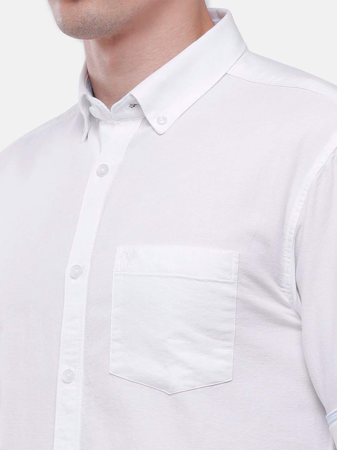 Classic Polo Mens Solid Full Sleeve Milano Fit Woven Shirt (NOS-ENZO-WHITE-MF-FS)