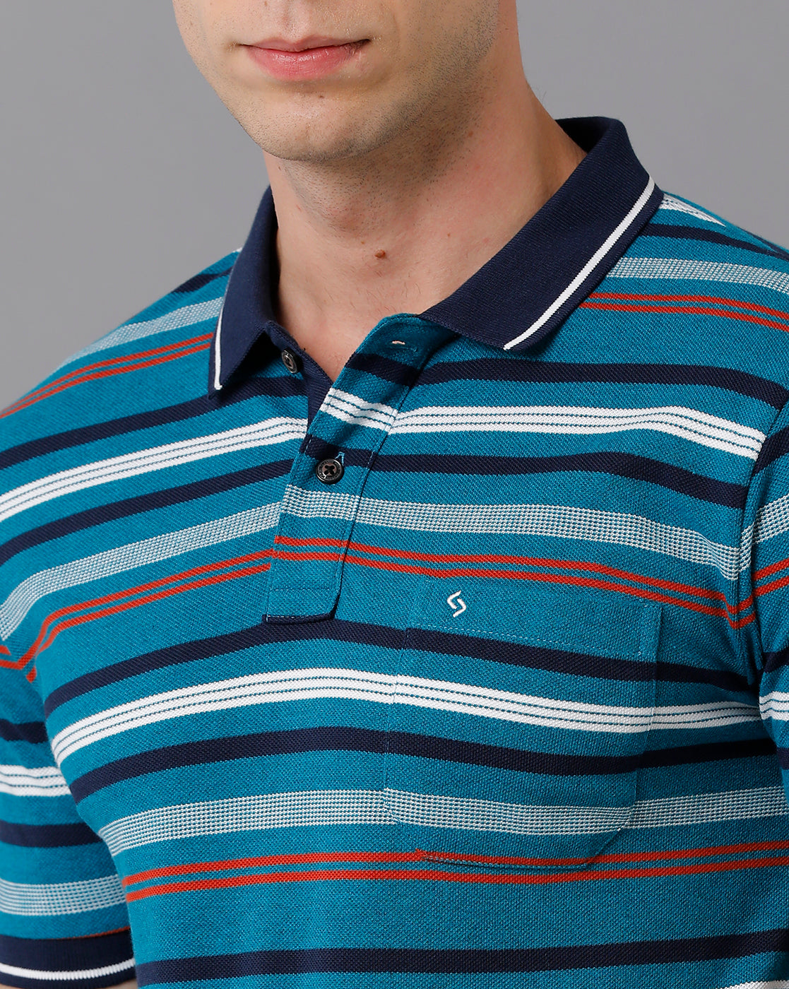 Classic Polo Men's Cotton Blend Striped Slim Fit Multicolor T-Shirt | Adore - 175 B