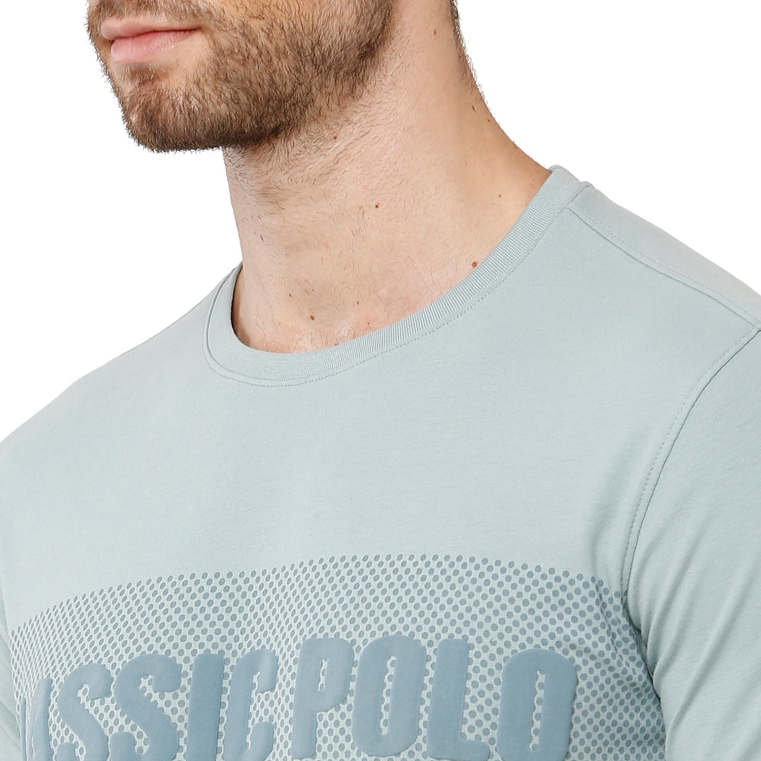 Classic Polo Men's Graphic Print Round Neck Slim Fit Cotton T Shirt - Baleno - 408 A T-shirt Classic Polo 
