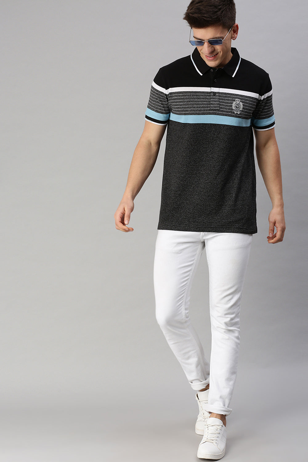 Classic Polo Men's Cotton Half Sleeve Striped Slim Fit Polo Neck Multicolor T-Shirt | Vta - 230 B